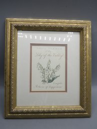 C. Lael 'may's Flower The Lilly Of The Valley' Framed