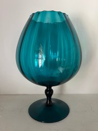 Empoli Italy Pedestal Glass Compote Vase