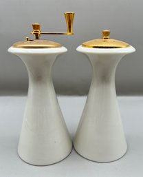 Lenox Olympia Porcelain Salt Shaker And Pepper Grinder, 2 Piece Lot