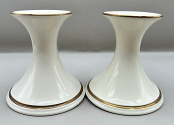 Lenox Eternal Porcelain Candle Stick Holders, 2 Piece Lot