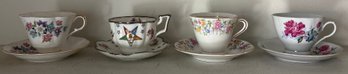 Porcelain Tea Cups With Saucers - 8 Pieces