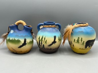 South West Pottery Vases - 3 Pieces