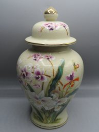 Toyo White Orchid Ginger Jar With Lid