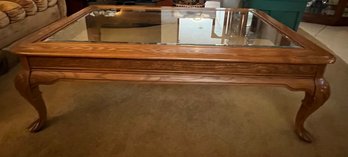 Glass Top Solid Wood Coffee Table