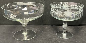 Crystal Pedestal Dishes - 2 Pieces