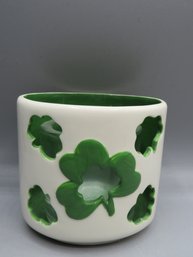 Tealight Candle Holder With Shamrock Details And Glass Insert - 2 Piece