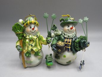 Kurt S. Adler St. Patrick's Day Snowman Ornaments - Set Of 2