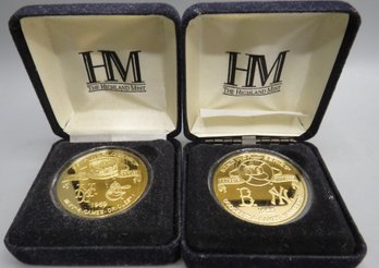 The Highland Mint '52nd World Series 1955' & '66th World Series 1969' Lot Of 2 Coins In Box