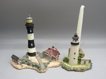Spoontiques Fire Island Lighthouse  &  Lighthouse Candleholder - Lot Of 2