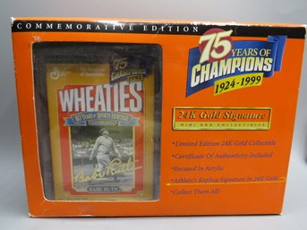 General Mills Wheaties 75 Years Of Champions 24K Gold Collectible - New In Box