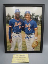 Limited Edition Color Photo Dwight Gooden & Gary Carter - Signed/framed With Letter