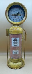 Old Car Gasoline Pump Desk Clock Yellow