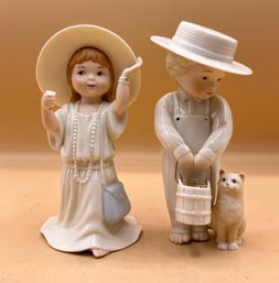 LENOX 'Just Like Mommy' Figurine & Lenox Classics Barefoot Blessings Morning Chores Figurine