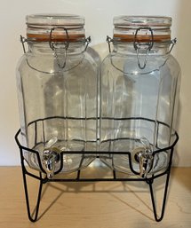 Glass Mason Beverage Dispensers With Stand