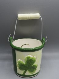 Shamrock Ceramic Bucket With Handle
