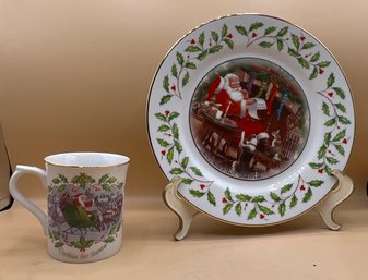 Lenox Holiday Cookies For Santa Plate And Tea Cup - 2 Piece Lot