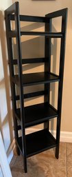 Black 4 Shelf Wood Storage Tower