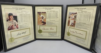 Certified Autographs Ltd. Bobby Shantz/pee Wee Reese/duke Snider - Lot Of 3 Framed Memorabilia