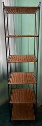 Wicker 5 Shelf Storage Rack