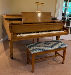 Chickering & Sons Baby Grand Piano With Piano Bench Filled With Music