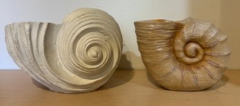 Conch Shell Shape Vases - 2 Pieces