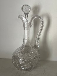 Vintage Glass Cut Decanter With Stopper