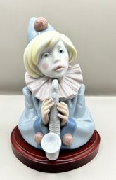 Lladro Porcelain Sad Note #5586 Clown With Stand