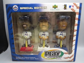 Upper Deck Play Makers Bobbleheads Mo Vaughn/mike Piazza/roberto Alomer - New In Box