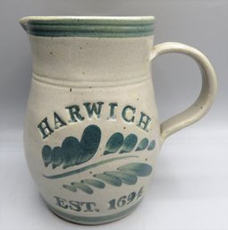 Harwich Est. 1694  Hand Painted Pottery Pitcher, Signed '97