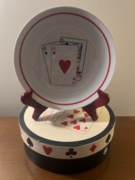 BIA Cordon Bleu Porcelain Poker Snack Plates With Box - 4 Pieces