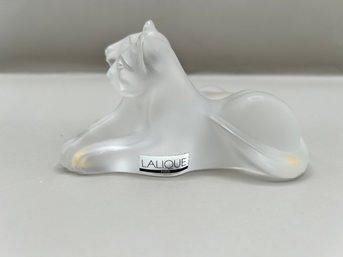 Lalique Frosted Crystal Tambwee Lion Cubs