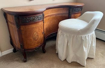 Antique Neoclassical Vanity With Chair