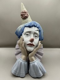 Lladro Porcelain Sad Jester Clown #5129