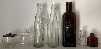 Assorted Medical Glass Bottles - 9 Pieces