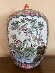 Chinese Famille Rose Porcelain Bird Ginger Jar