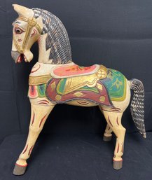 Mexican Hand Painted Carved Horse