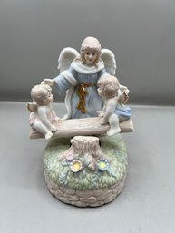 Angel & Children Porcelain Music Box