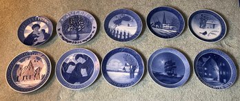 Royal Copenhagen Annual Christmas Plates - 10 Piece Lot