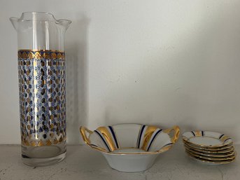 Pasinski Cocktail Pitcher And Bone China French Dishes - 8 Pieces