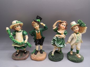 Boy & Girl Figurines, Resin, Set Of 4