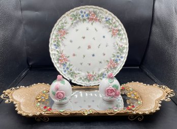 Amiel Exceed Bon By Keito Decorative Plate With Vanity Mirror Tray