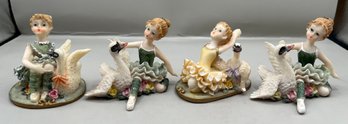 Swan Girl Figurines, 4 Pieces