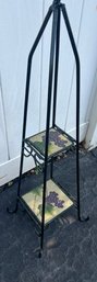 Metal Two Tier Rack With Resin Grape Shelves