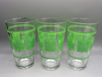 Libbey Shamrock Glasses - Set Of 3