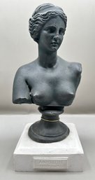 Venus De Melo Bust In Dark Metal Om Hand Made Plaster Base, Made In Greece