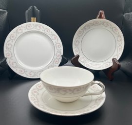 Mikasa Fine China Pamela China Cups And Saucers Plates And Bowls - 52 Pieces