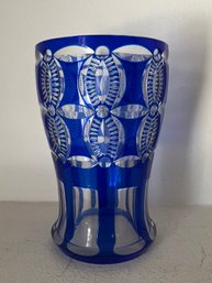 Bohemian Crystal Cobalt Blue Vase