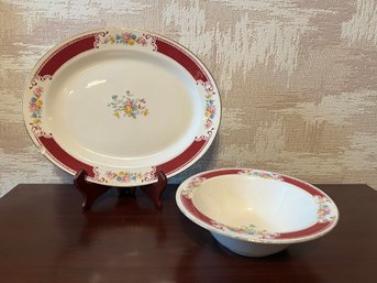 Homer Laughlin Replacement Bowl And Plater #B55N6 & M54N6 - 2 Piece Lot