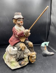 Melody In Motion Hand Made And Painted Porcelain 'willie The Fisherman' Figurine