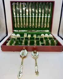 Continental By National Stainless Japan Gold Electroplate Flatware In Box